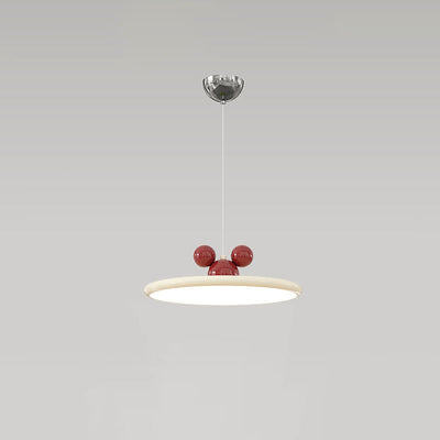 Modern Minimalist Disc Flying Saucer Mickey Hardware Aluminum LED Pendant Light For Living Room