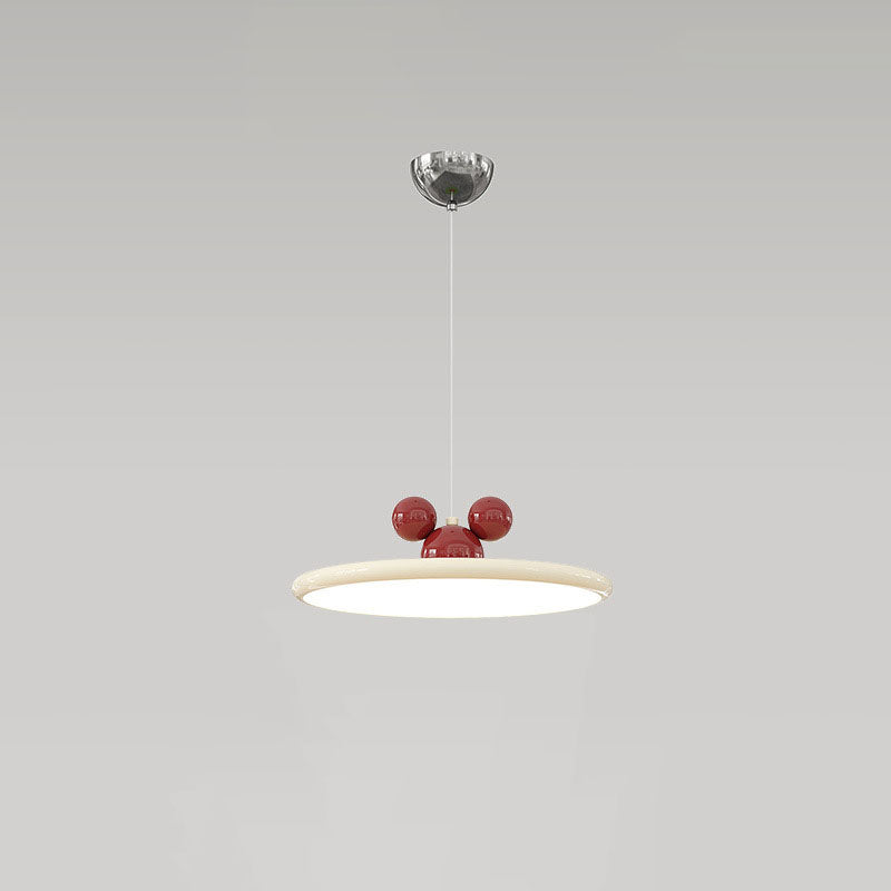 Modern Minimalist Disc Flying Saucer Mickey Hardware Aluminum LED Pendant Light For Living Room