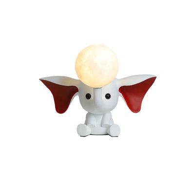 Creative Cartoon Elephant Moon Resin 1-Light Table Lamp