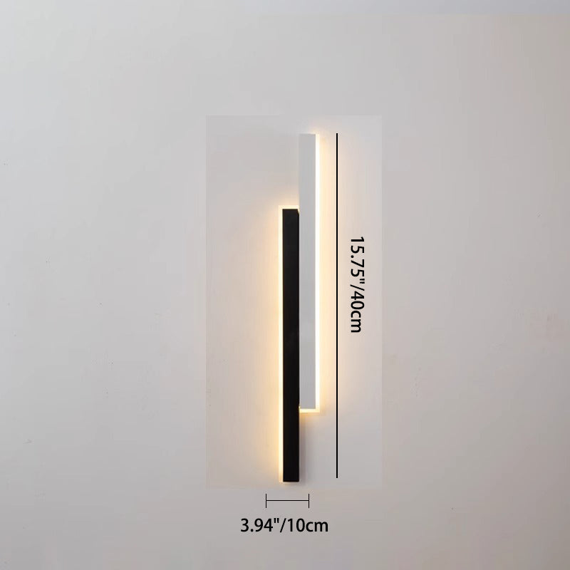 Modern Minimalist Long Rectangular Iron Acrylic LED Wall Sconce Lamp For Living Room