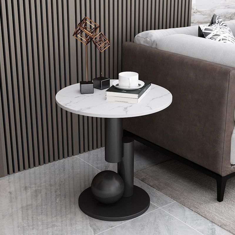 Contemporary Luxury Round Marble Top Coffee Table For Living Room