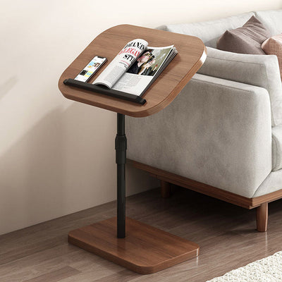 Modern Minimalist Rectangular Faux Panel Iron Liftable End Table For Living Room