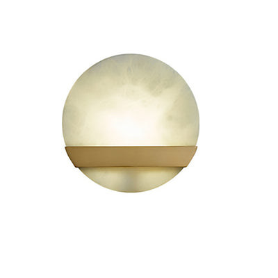 Contemporary Luxury Copper Marble Round V Letter LED Wall Sconce Lamp For Hallway