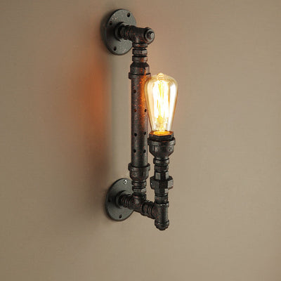 Traditional Colonial Water Pipe Metal 1-Light Wall Sconce Lamp For Bedroom