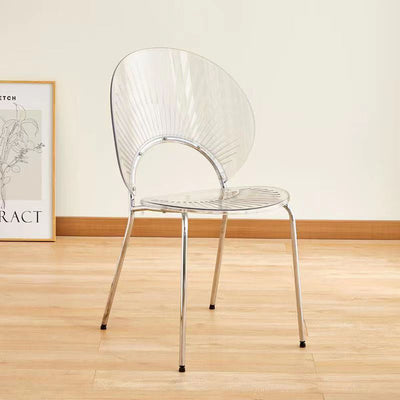 Contemporary Creative Shell Crescent Acrylic Plated Metal Dining Chair Backrest For Dining Room