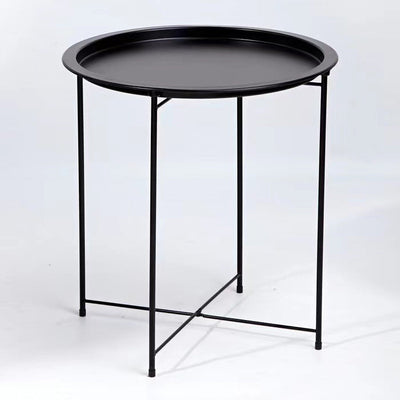 Modern Minimalist Round Iron Frame Coffee Table Tray For Living Room