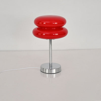 Contemporary Creative Round Mushroom USB Glass Iron LED Table Lamp For Living Room