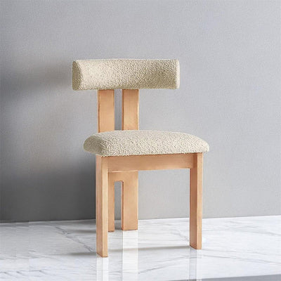 Contemporary Scandinavian Semi-round Solid Wood Lambswool High Resilience Sponge Dining Chair Backrest For Dining Room