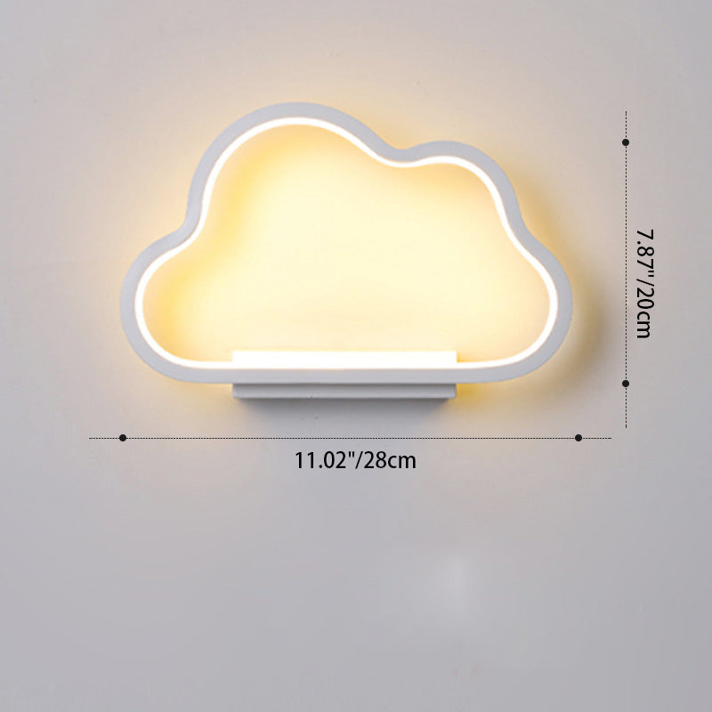 Contemporary Simplicity Aluminum Cloud Frame Silicone Strip LED Kids Wall Sconce Lamp For Bedroom