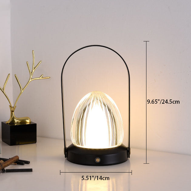 Danish Creative Portable Acrylic Hazelnut Shade Iron Base LED USB Table Lamp