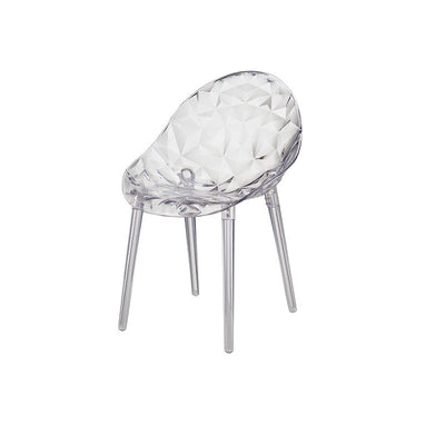 Modern Minimalist Square Acrylic Chair Four Legs Backrest For Living Room