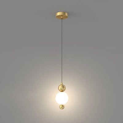 Minimalist Light Luxury Glass Ball String Copper LED Pendant Light