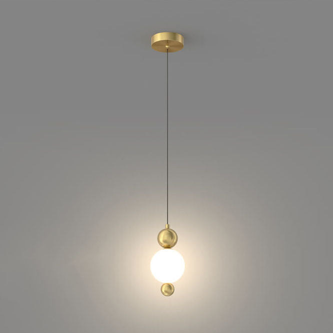 Minimalist Light Luxury Glass Ball String Copper LED Pendant Light