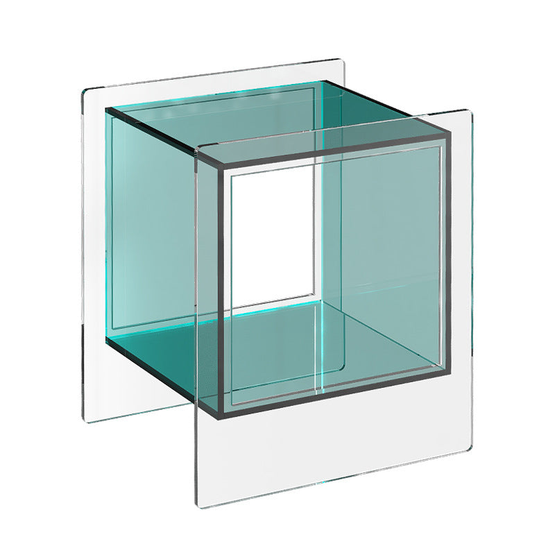 Modern Minimalist Square Acrylic Nightstand For Bedroom