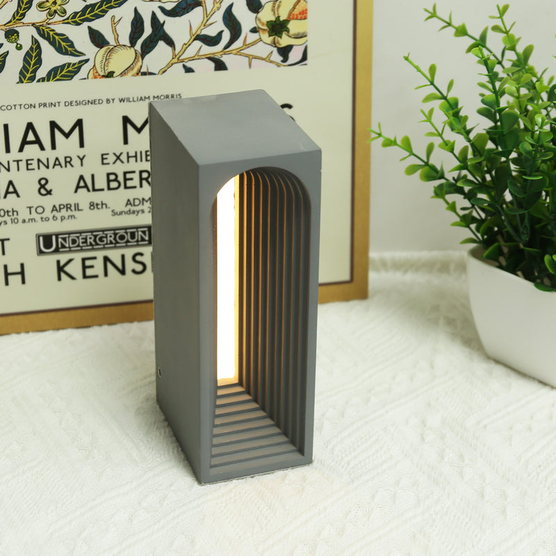 Modern Minimalist Rectangular Cement USB LED Table Lamp