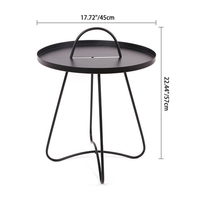 Modern Minimalist Round Metal Coffee Table For Living Room