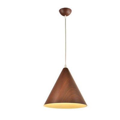 Nordic Creative Wood Grain Cone Aluminum 1-Light Pendant Light