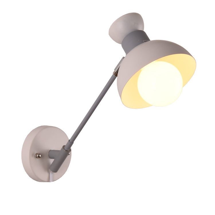 Contemporary Scandinavian Metal Bowl Round 1-Light Wall Sconce Lamp For Bedside