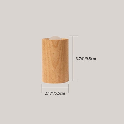 Modern Simple Wooden Cylindrical USB LED Table Lamp