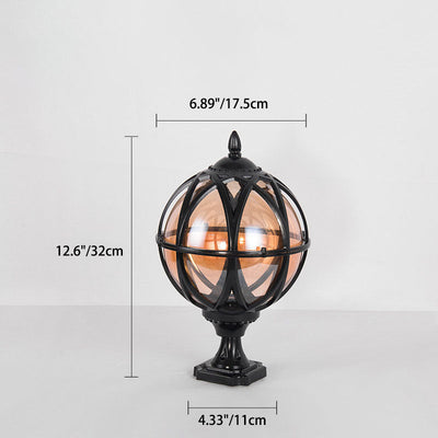 Traditional Colonial Globe Glass Aluminum 1-Light Outdoor Light For Garden