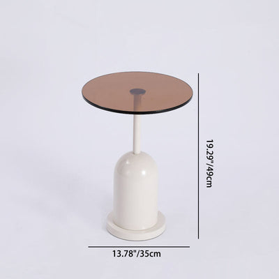 Contemporary Nordic Round Metal Glass Coffee Table For Living Room