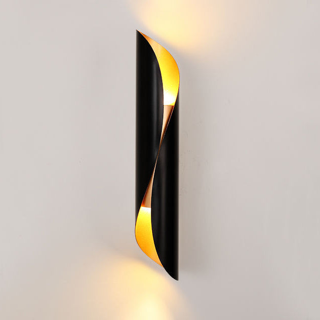 Contemporary Nordic Strip Spiral Iron 2-Light Wall Sconce Lamp For Hallway