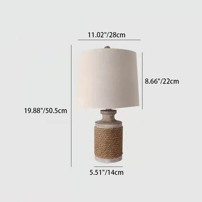 Modern Personality Creative Solid Wood Cylinder 1-Light Table Lamp