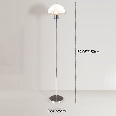 Modern Simplicity Half Round Long Acrylic Iron 1-Light Standing Floor Lamp For Living Room