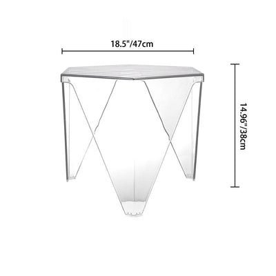 Modern Minimalist Hexagonal Acrylic Coffee Table Three Legs For Living Room