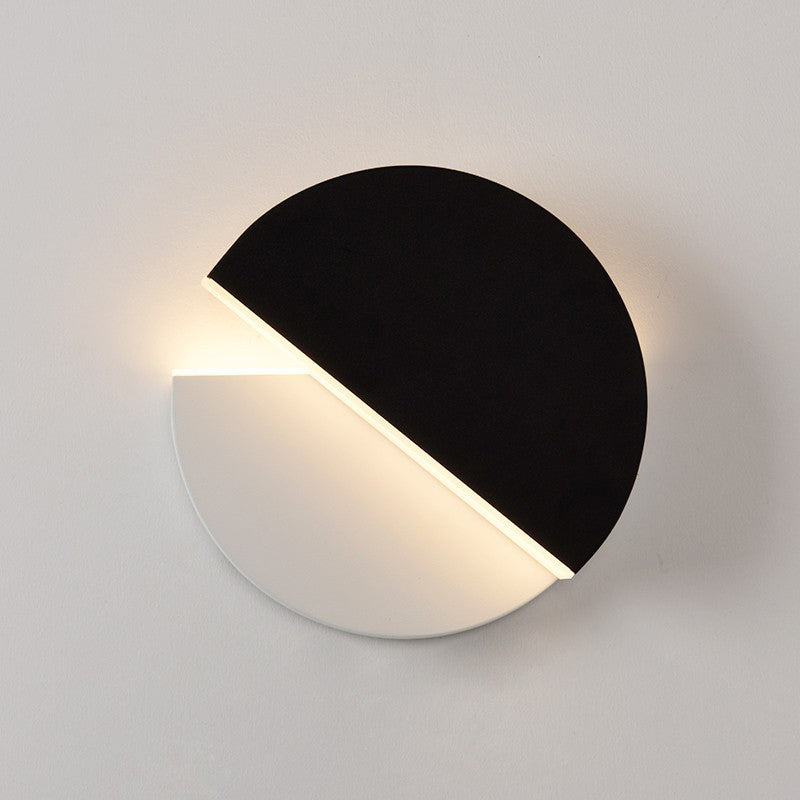 Modern Minimalist Rotatable Round Iron Acrylic LED Wall Sconce Lamp For Living Room