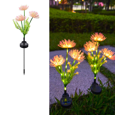 Modern Art Deco Waterproof Solar Plastic Stainless Steel ABS Simulated Flower LED Landscape Light For Garden