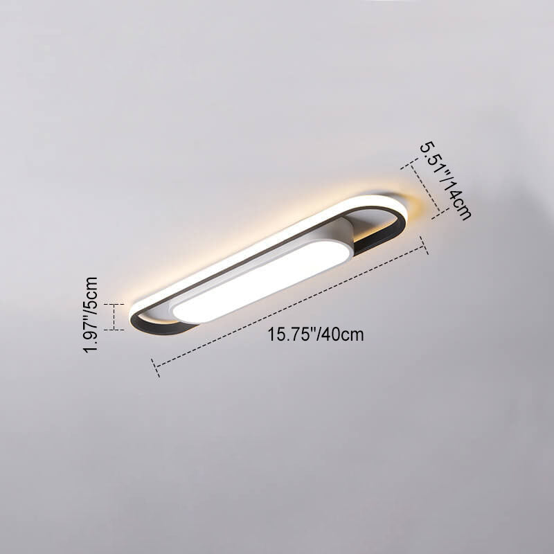 Plafonnier LED à montage encastré en fer acrylique rectangulaire géométrique nordique moderne 