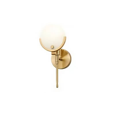 Modern Minimalist Round Ball Iron Marble 1-Light Wall Sconce Lamp For Living Room