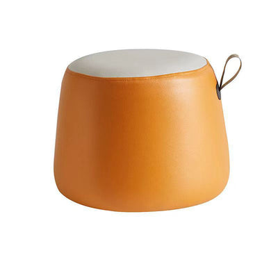 Contemporary Simplicity Cylinder Fabric Pouf Low Stool For Living Room