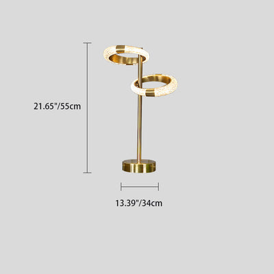 Modern Luxury Circle Electroplated Iron LED Table Lamp For Bedroom