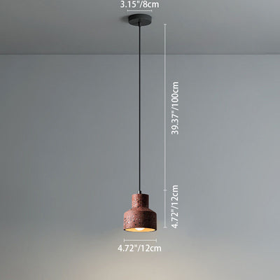 Luminaire suspendu contemporain à 1 lumière au design scandinave en forme de cône de ciment pour le salon 