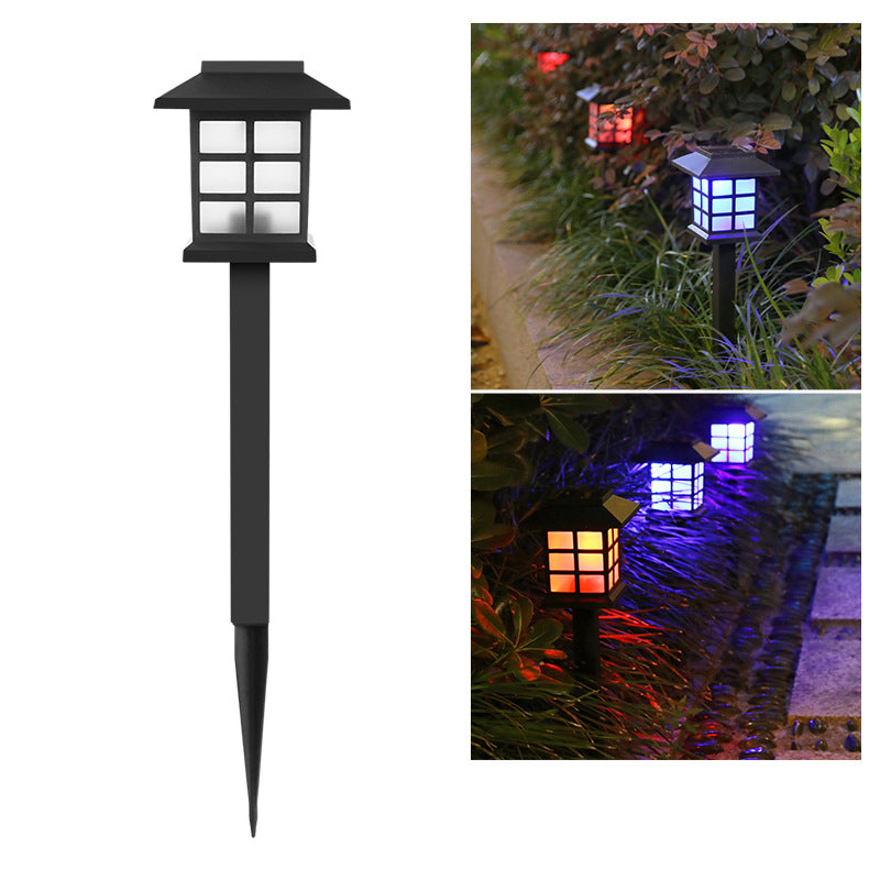 Traditional Rustic Waterproof Solar House ABS LED Outdoor Landscape Light For Garden