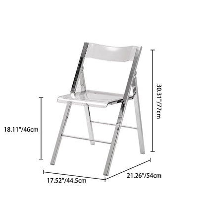 Zeitgenössischer nordischer quadratischer Acryl-Metall-Esszimmerstuhl klappbar für das Esszimmer 