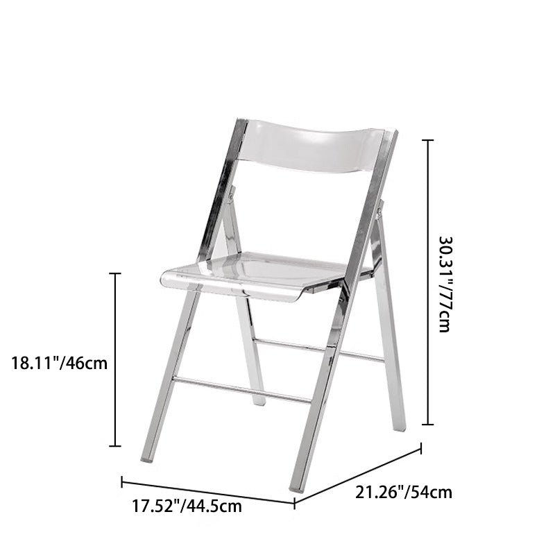 Contemporary Nordic Square Acrylic Metal Dining Chair Foldable For Dining Room