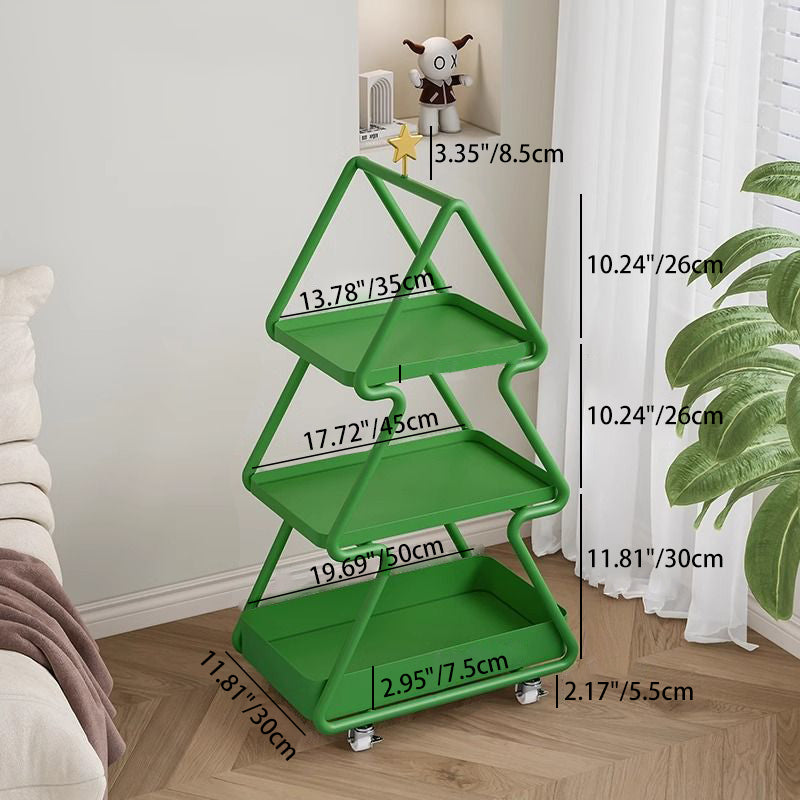 Contemporary Creative Christmas Tree Iron End Table 3-Tier For Living Room