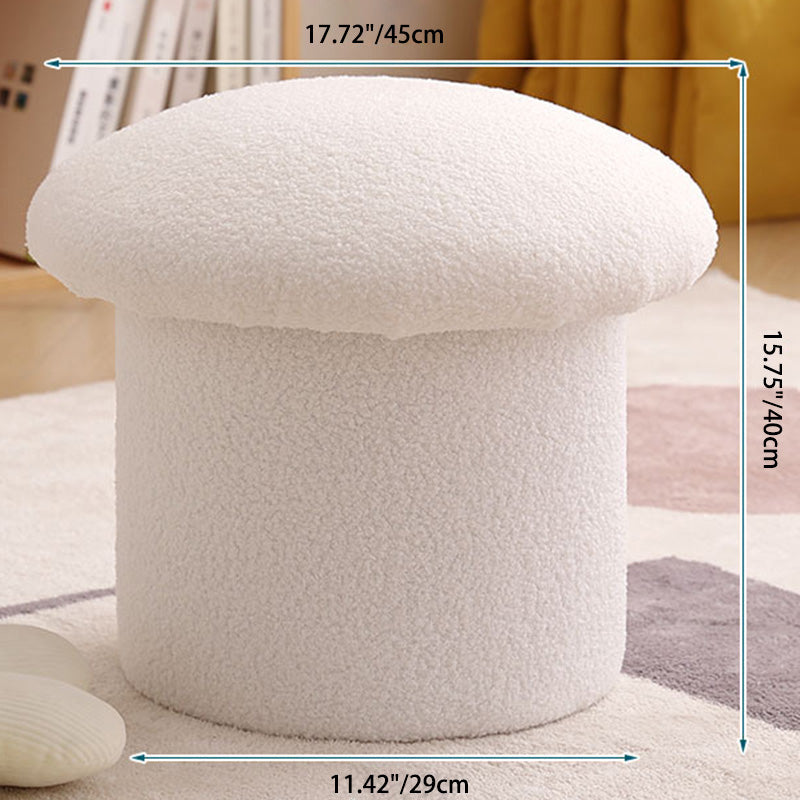 Contemporary Simplicity Mushroom Shape Velvet Pouf Footstool For Living Room