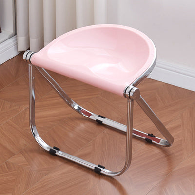 Contemporary Creative Oval Plastic Iron Chair Backless Armless For Living Room