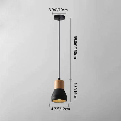 Nordic Cement Tapered 1-Light Mini LED Pendant Light