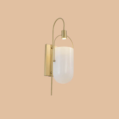 Scandinavian Modern Luxury Cup Shaped Copper Glass LED Wall Sconce Lamp