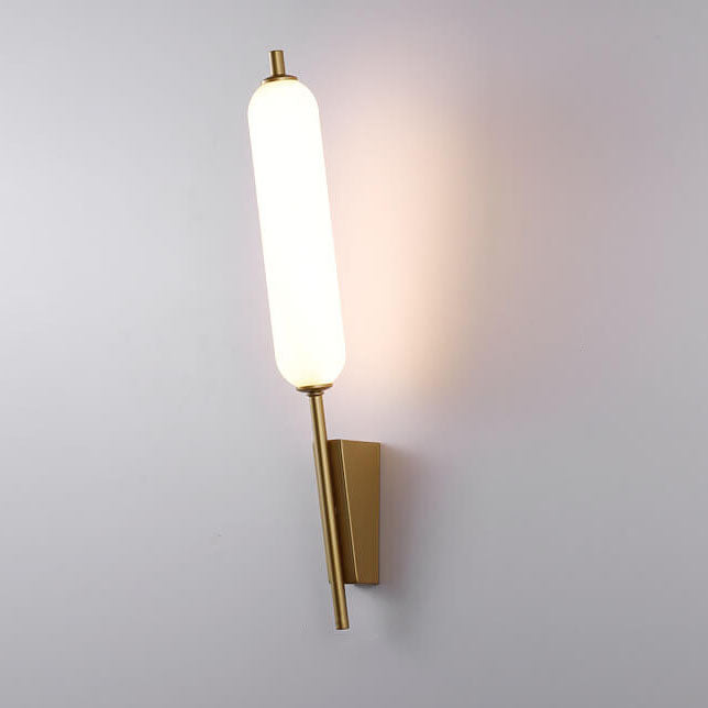 Minimalist Creative Column Straight Arm Iron PC LED Wall Sconce Lamp