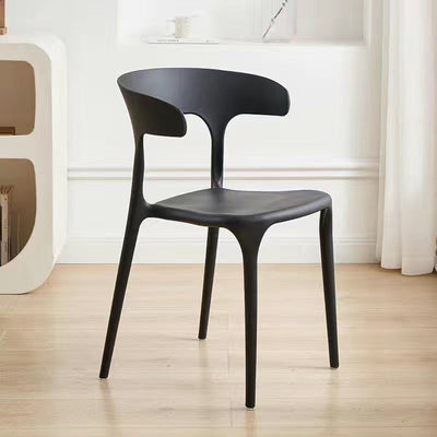 Modern Minimalist Cow Corner Square Plastic Dining Chair Backrest For Dining Room