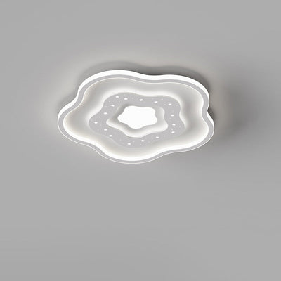 Modern Minimalist Flower Cloud Iron Acrylic LED Flush Mount Ceiling Light For Bedroom