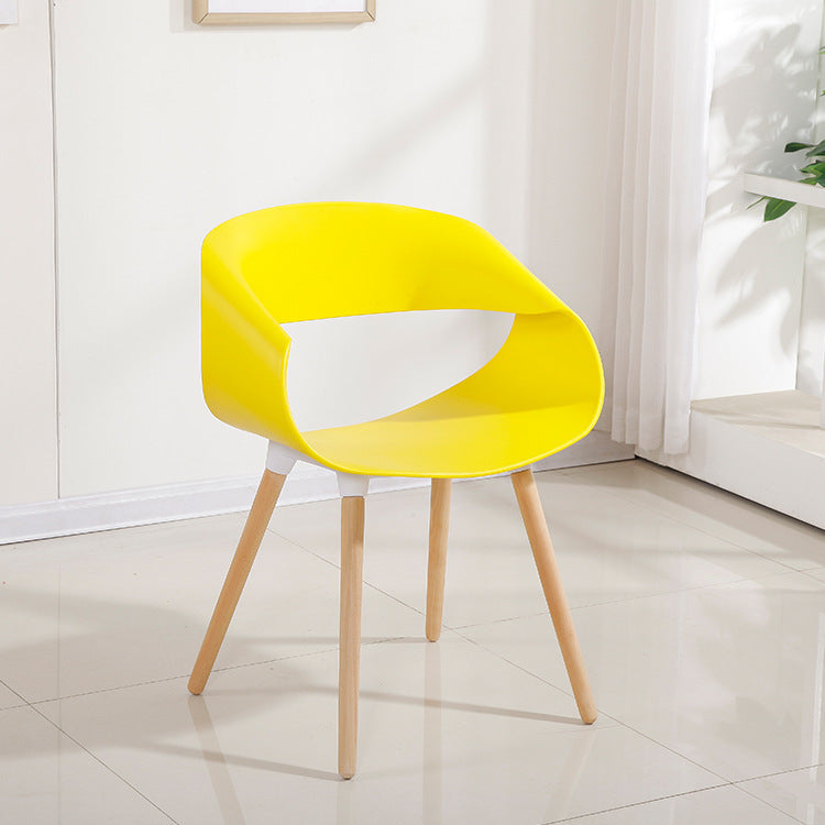 Contemporary Creative Half Round Twisted Plastic Wood Chair Backrest For Living Room