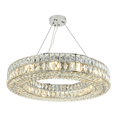 Modern Eclectic Ring Iron Crystal 9/12/16 Light Chandelier For Living Room