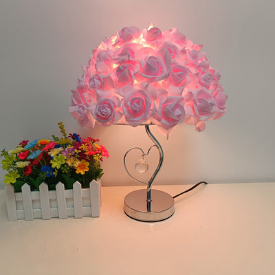 European Romantic Rose 1-Light Decorative Table Lamp